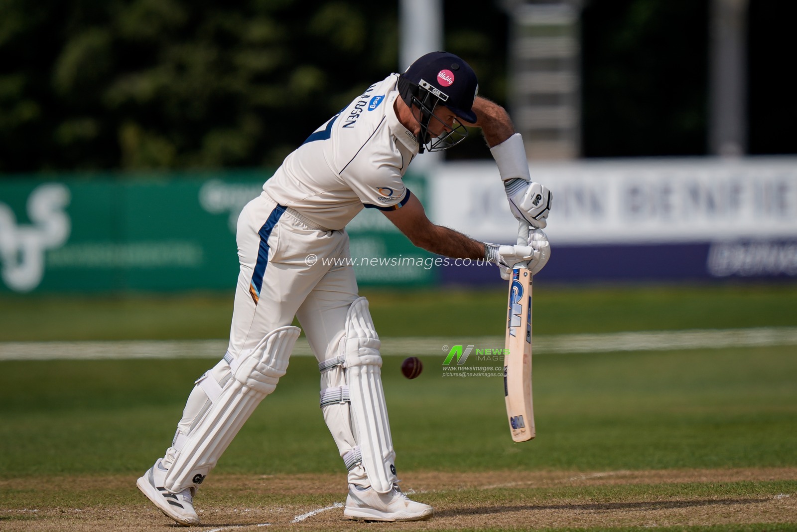 Wayne Madsen plays a ball off his pads County Championship Division Two Derbyshire v Gloucestershire at The Central Co-Op County Ground, Derby, United Kingdom on 26 April 2026

(Photo by Maynard Manyowa/News Images)
