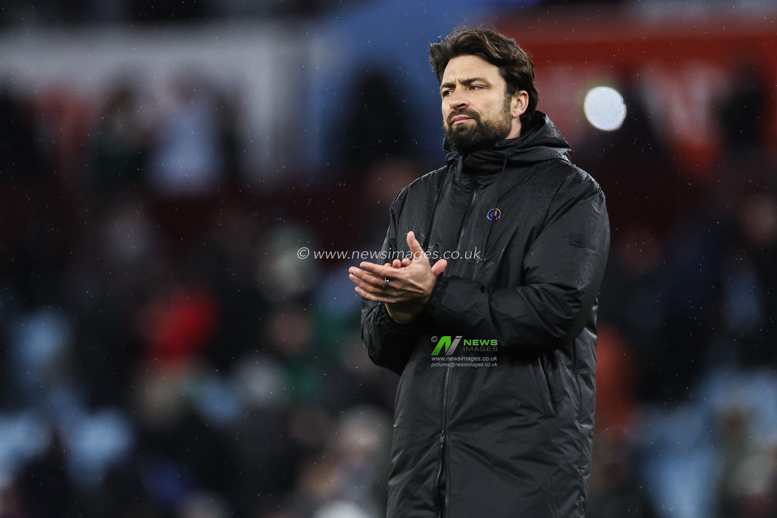 Russell Martin manager of of Southampton applauds the travelling fans after the Premier League match Aston Villa vs Southampton at Villa Park, Birmingham, United Kingdom, 7th December 2024

(Photo by Mark Cosgrove/News Images)