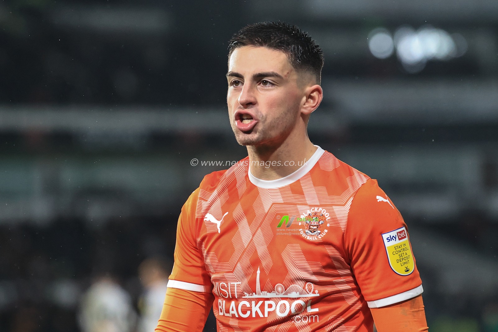 Owen Dale #7 0f Blackpool during the game