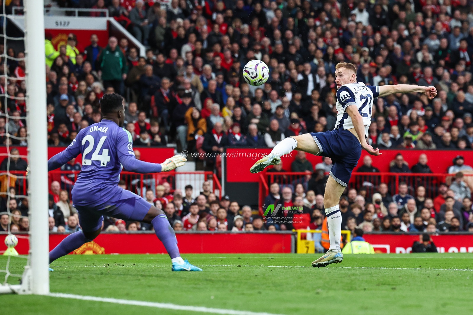 Dejan Kulusevski of Tottenham Hotspur scores to make it 0-2 during the Premier League match Manchester United vs Tottenham Hotspur at Old Trafford, Manchester, United Kingdom, 29th September 2024

(Photo by Mark Cosgrove/News Images)