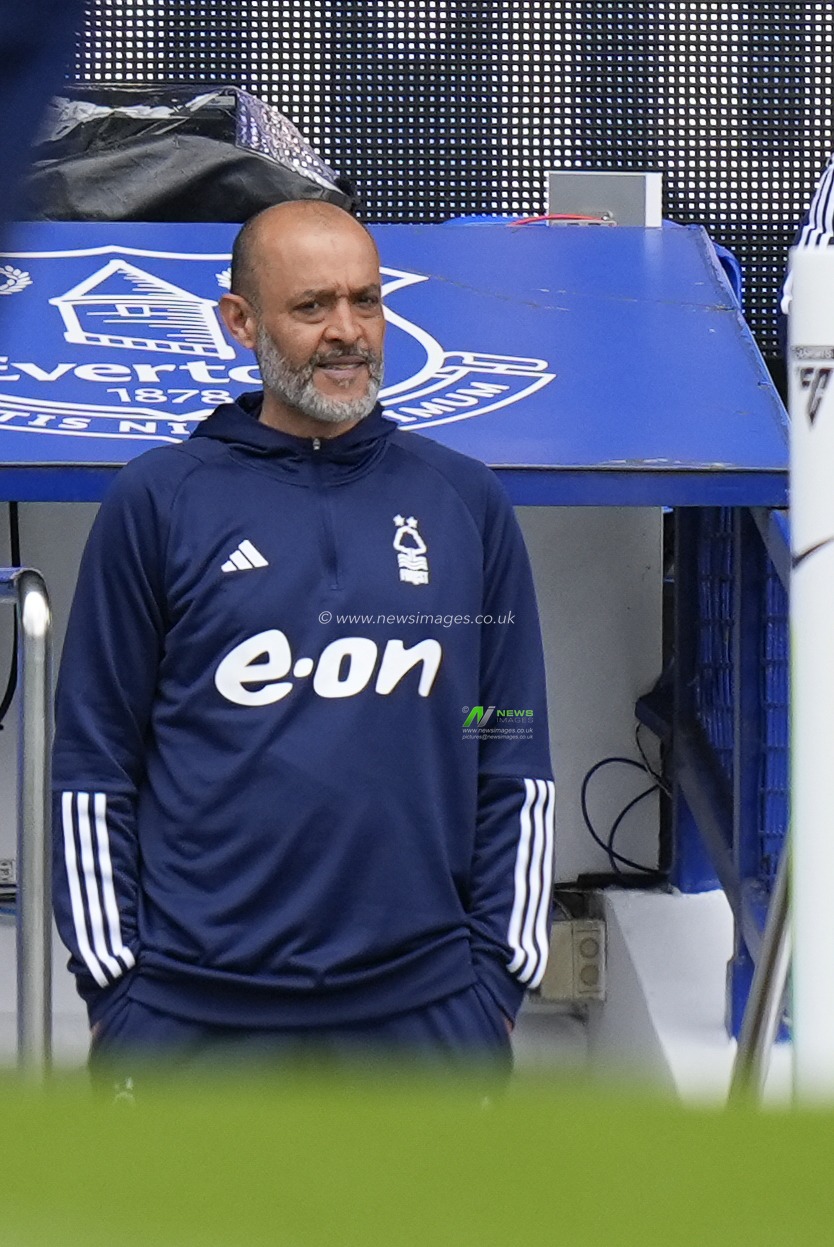 Nuno EspÃ­rito Santo manager of Nottingham Forest inspects the pitch before the Premier League match Everton vs Nottingham Forest at Goodison Park, Liverpool, United Kingdom, 21st April 2024

(Photo by Steve Flynn/News Images)