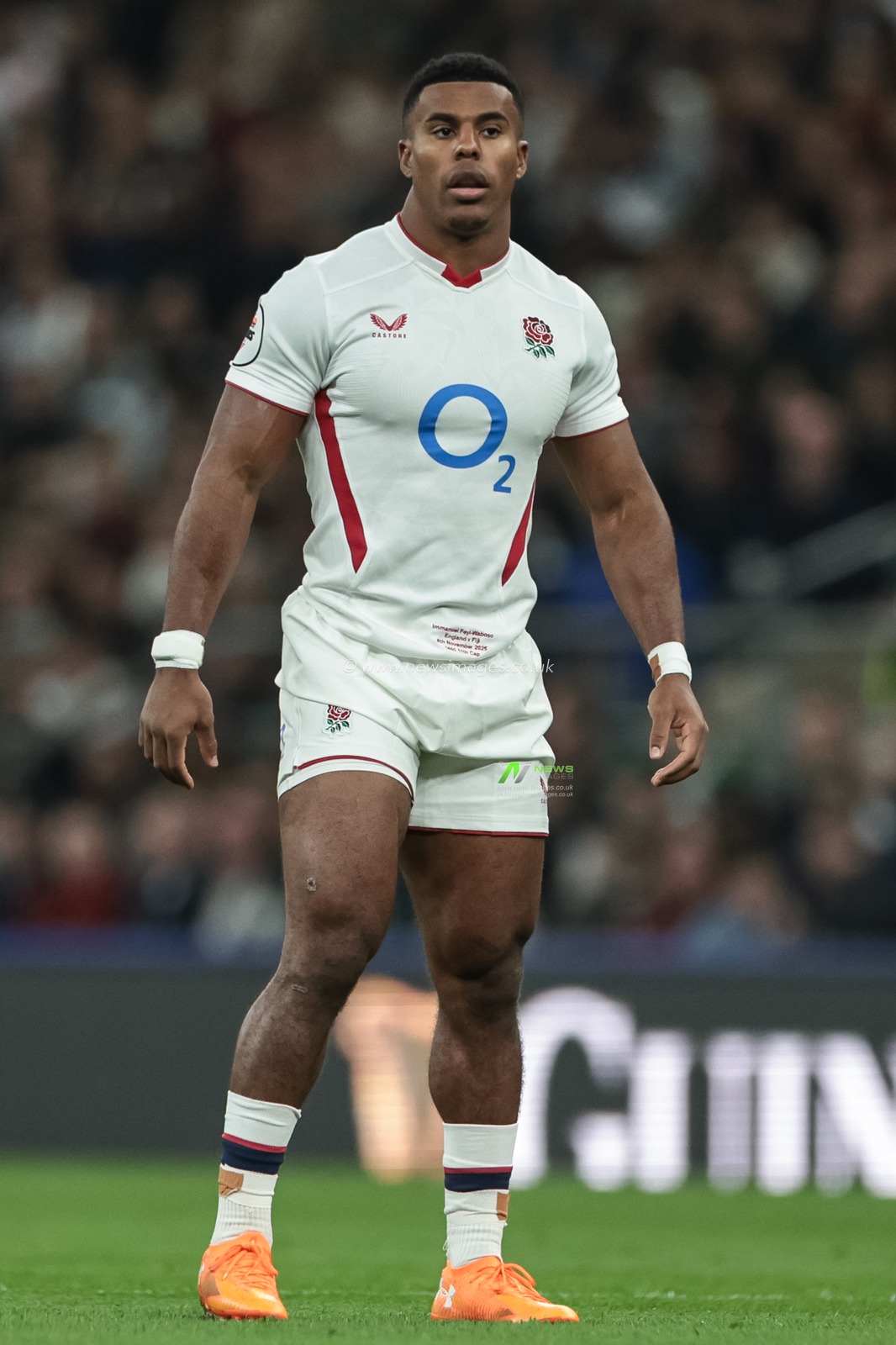 Immanuel Feyi-Waboso of England during the Quilter Nations Series 2025 match England vs Fiji at Allianz Stadium, Twickenham, United Kingdom, 8th November 2025

(Photo by Mark Cosgrove/News Images)

*** GER AUT SUI OUT ***