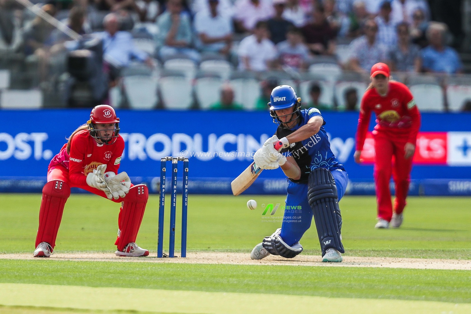 Danielle Gibson of London Spirit hits the ball for four runs during the The Hundred Women's Final match Welsh Fire Women vs London Spirit Women at Lords, London, United Kingdom, 18th August 2024

(Photo by Izzy Poles/News Images)