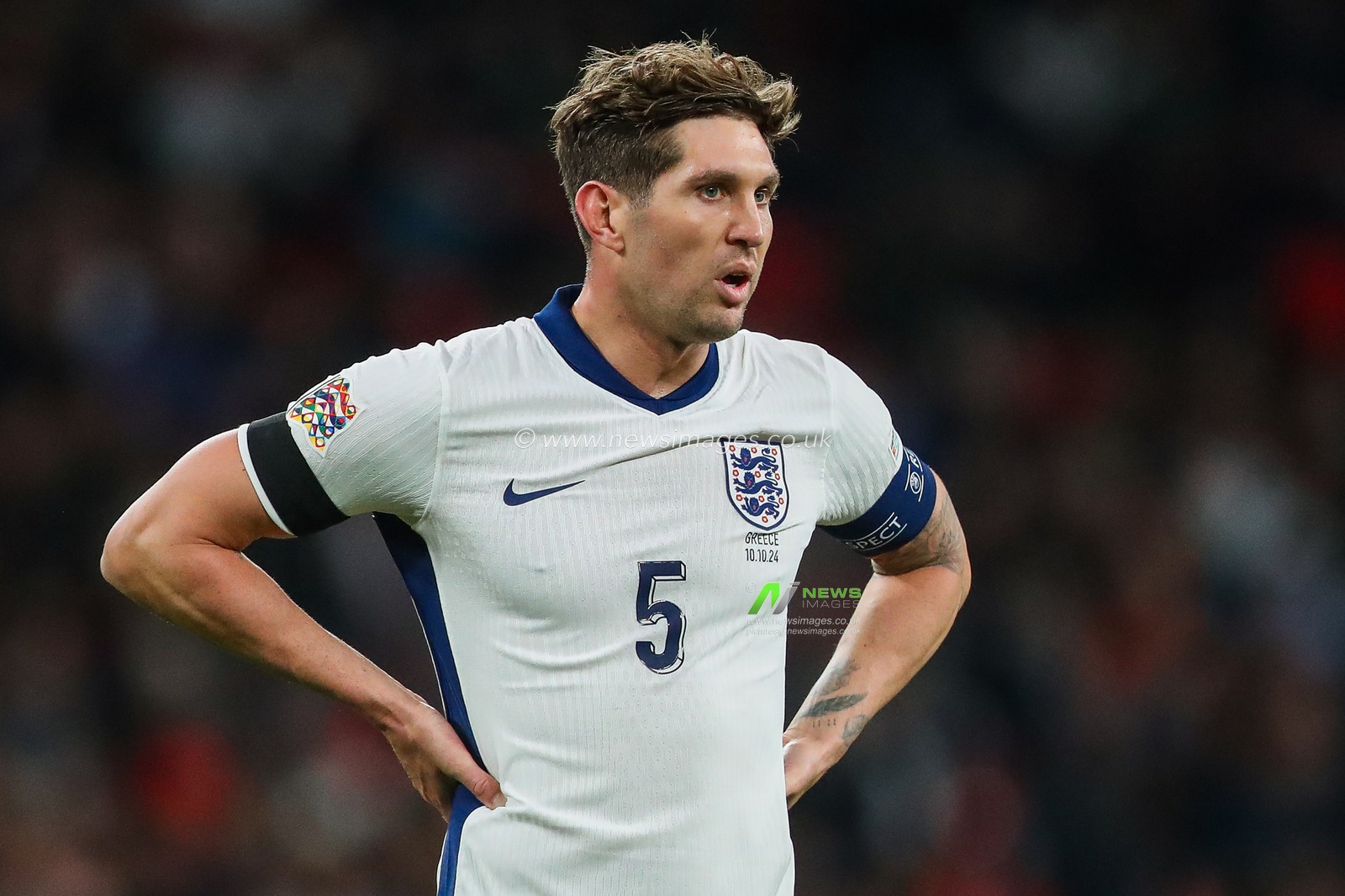 John Stones of England looks on during the UEFA Nations League - League B - Group B2 - match England vs Greece at Wembley Stadium, London, United Kingdom, 10th October 2024

(Photo by Gareth Evans/News Images)