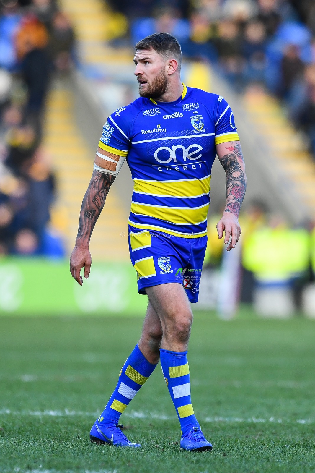 9th February 2019 , Halliwell Jones Stadium, Warrington, England;  Betfred Super League, Round 2, Warrington Wolves vs Hull KR  ; Daryl Clarke (9) of Warrington

Credit: Craig Thomas/News Images