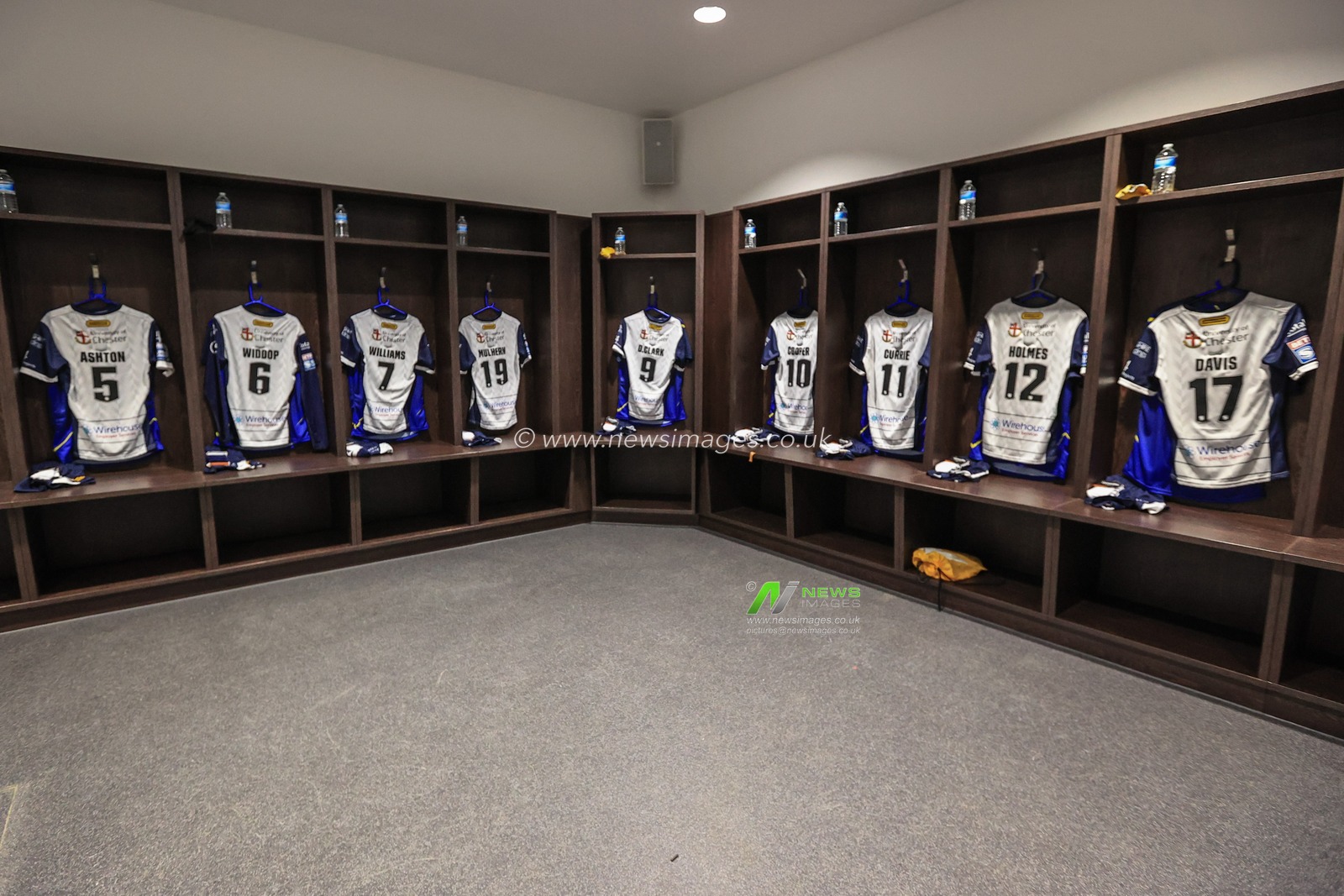 Warrington dressing room in preparation of their arrival