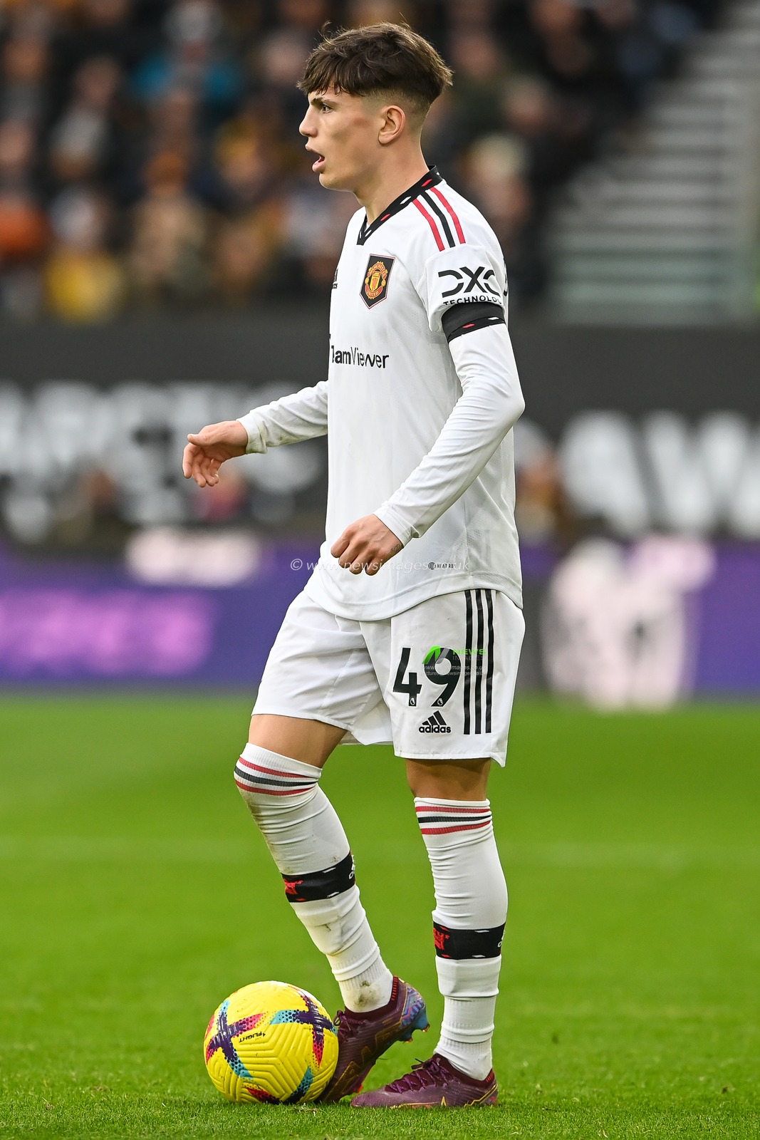 Alejandro Garnacho #49 of Manchester United during the Premier League match Wolverhampton Wanderers vs Manchester United at Molineux, Wolverhampton, United Kingdom, 31st December 2022

(Photo by Craig Thomas/News Images)