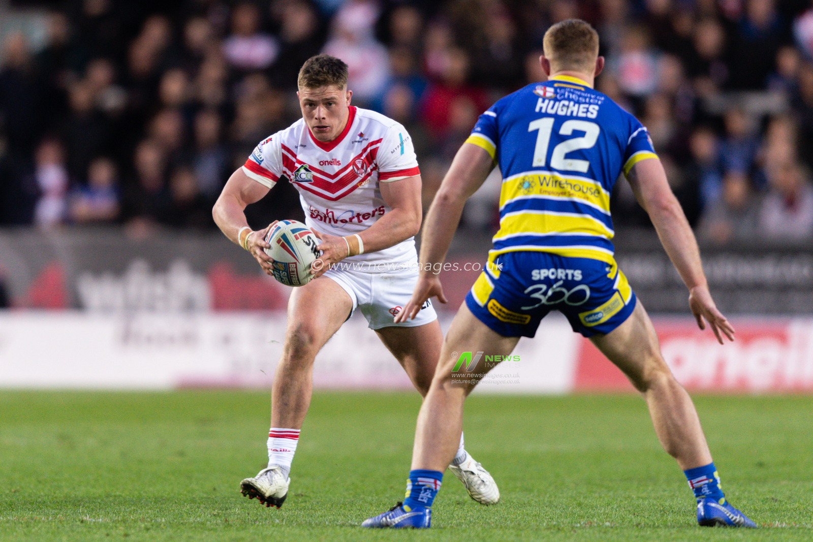 12th April 2019 , Totally Wicked Stadium, St Helens, England;  Betfred Super League, Round 10, St Helens vs Warrington Wolves,  Morgan Knowles of St Helens during the game

Credit: Richard Long/News Images
