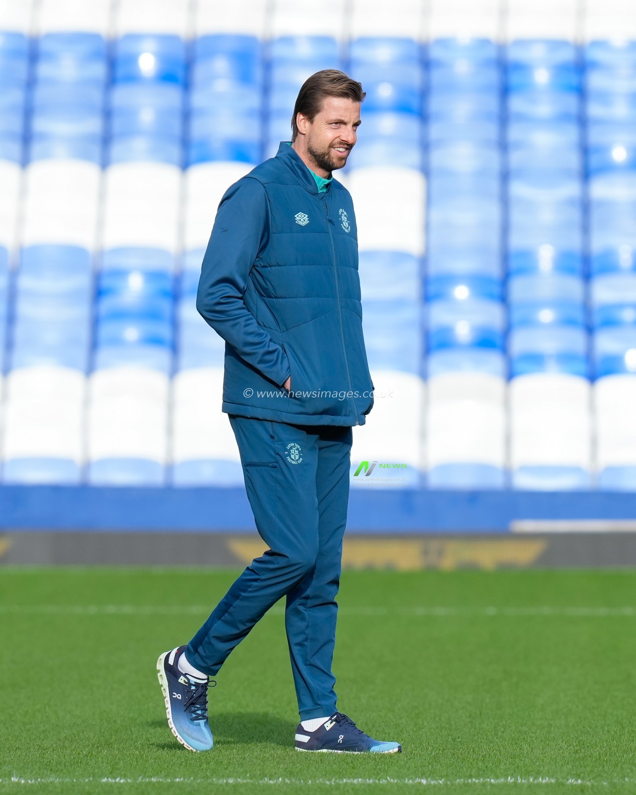 Tim Krul of Luton Town inspects the pitch ahead of the match, during the Emirates FA Cup Fourth Round match Everton vs Luton Town at Goodison Park, Liverpool, United Kingdom, 27th January 2024

(Photo by Steve Flynn/News Images)