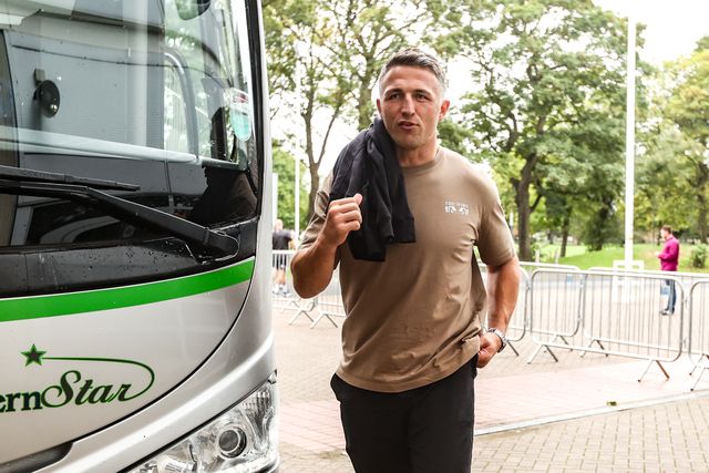Sam Burgess manager of Warrington Wolves arrives during the Betfred Super League round 25 match Hull FC vs Warrington Wolves at MKM Stadium, Hull, United Kingdom on 29 August 2026

(Photo by Alfie Cosgrove/News Images)