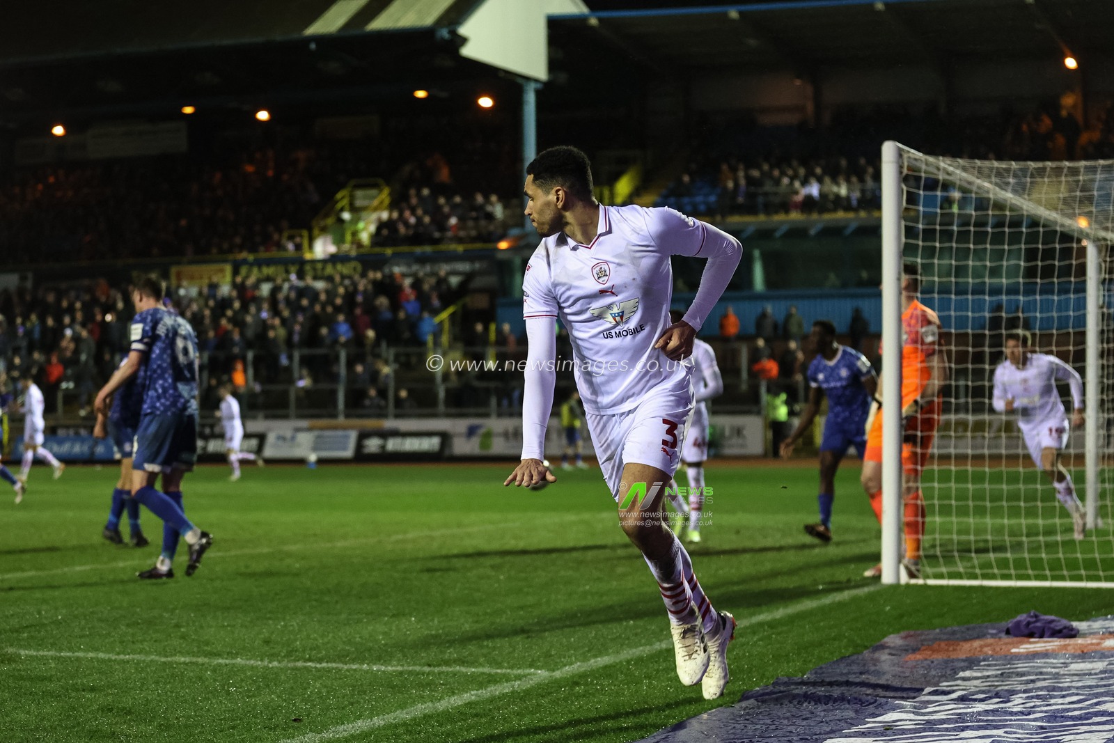 Jon Russell of Barnsley celebrates his goal to make it 1-3 during the Sky Bet League 1 match Carlisle United vs Barnsley at Brunton Park, Carlisle, United Kingdom, 12th March 2024

(Photo by Mark Cosgrove/News Images)