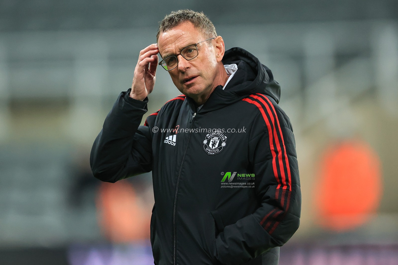 Ralf Rangnick manager of Manchester United arrives at St James' Park, Home of Newcastle United