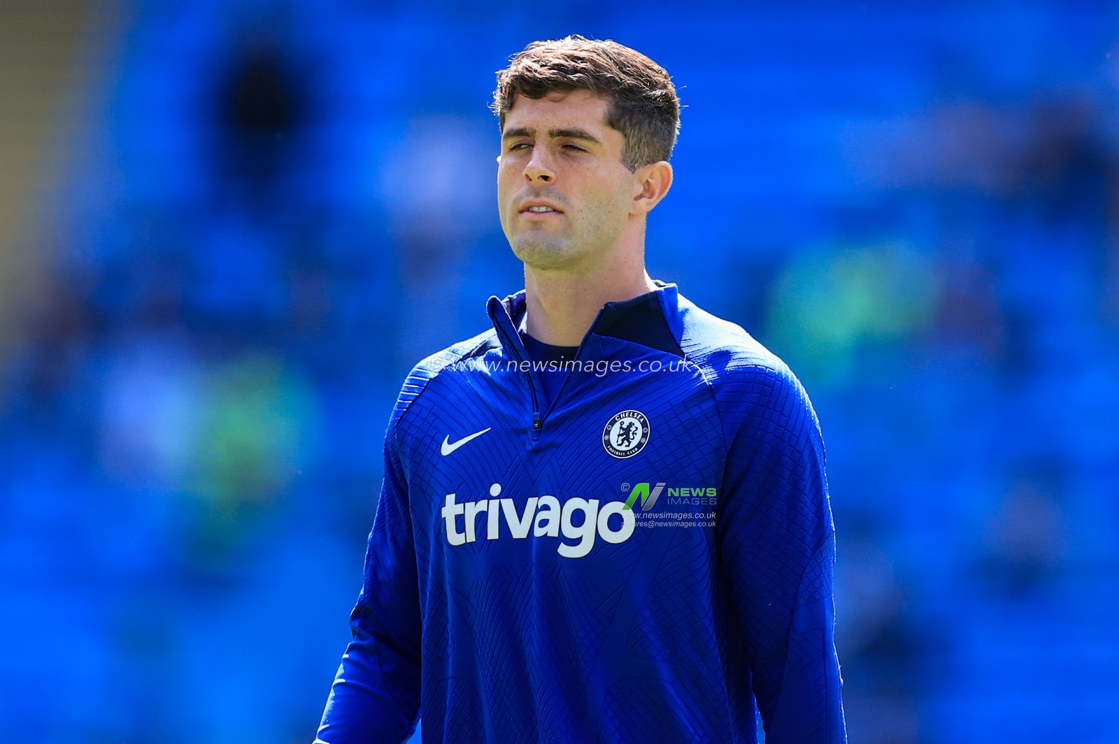 Christian Pulisic #10 of Chelsea in the pregame warmup session during the Premier League match Manchester City vs Chelsea at Etihad Stadium, Manchester, United Kingdom, 21st May 2023

(Photo by Conor Molloy/News Images)