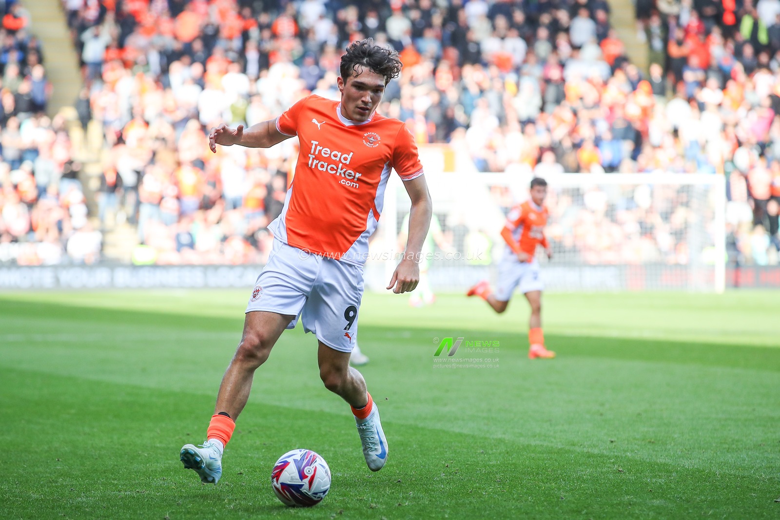 Kyle Joseph of Blackpool goes forward with the ball during the Sky Bet League 1 match Blackpool vs Exeter City at Bloomfield Road, Blackpool, United Kingdom, 14th September 2024

(Photo by Gareth Evans/News Images)