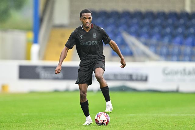 Eric Bocat of Stoke City in action during the Pre-season friendly match Chester vs Stoke City at Deva Stadium, Chester, United Kingdom, 11th July 2024

(Photo by Cody Froggatt/News Images)
