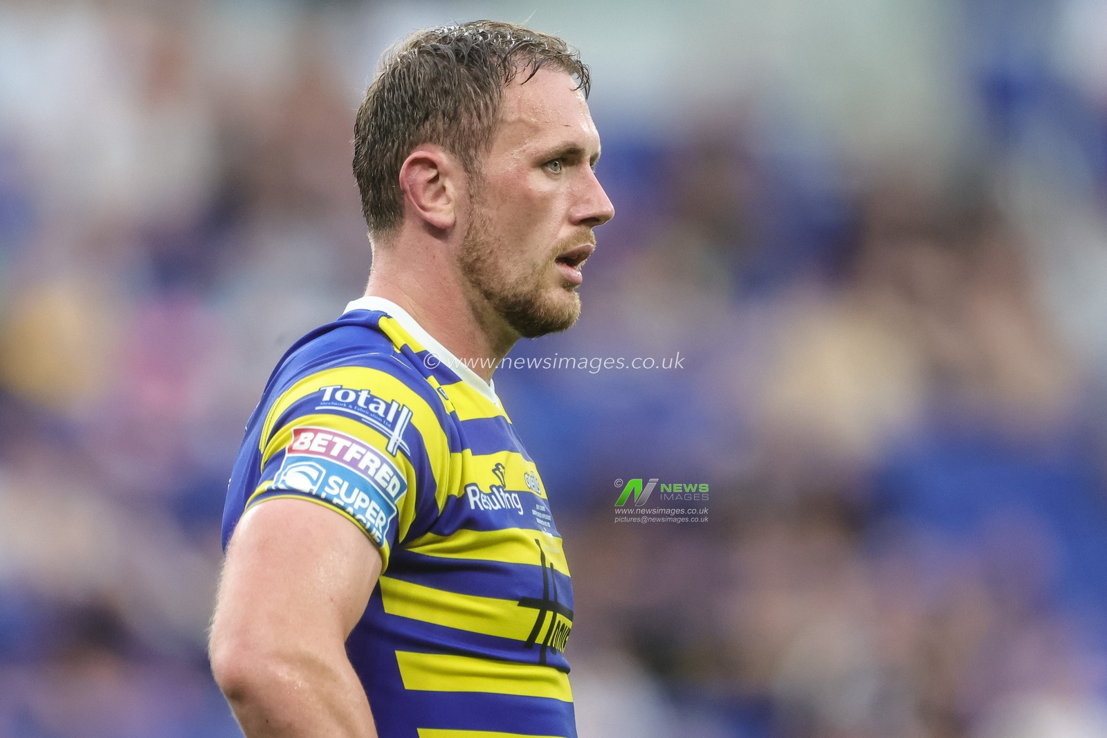 Ben Currie of Warrington Wolves looks on during the Betfred Super League Magic Weekend match Leigh Leopards vs Warrington Wolves at Hill Dickinson Stadium, Liverpool, United Kingdom on 04 July 2026

(Photo by Mark Cosgrove/News Images)