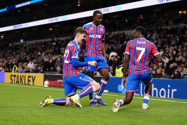 Crystal palace players celebrate third goal during the Premier League match Tottenham Hotspur vs Crystal Palace at Tottenham Hotspur Stadium, London, United Kingdom on 05 March 2026

(Photo by Harvey Murphy/News Images)