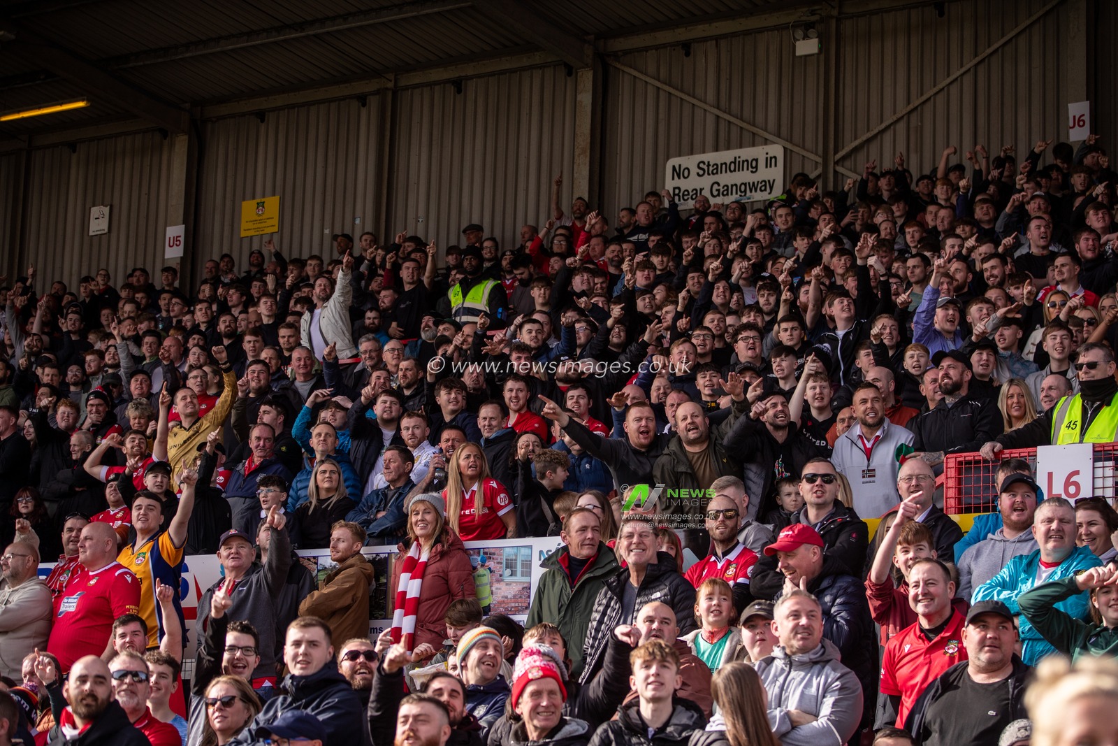 Wrexham AFC fans during the Sky Bet League 1 match Wrexham vs Bolton Wanderers at SToK Cae Ras, Wrexham, United Kingdom, 1st March 2025

(Photo by Nik Mesney/News Images)