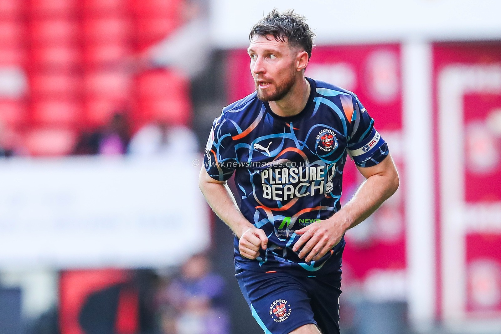 James Husband of Blackpool in action during the Sky Bet League 1 match Charlton Athletic vs Blackpool at The Valley, London, United Kingdom, 21st September 2024

(Photo by Izzy Poles/News Images)
