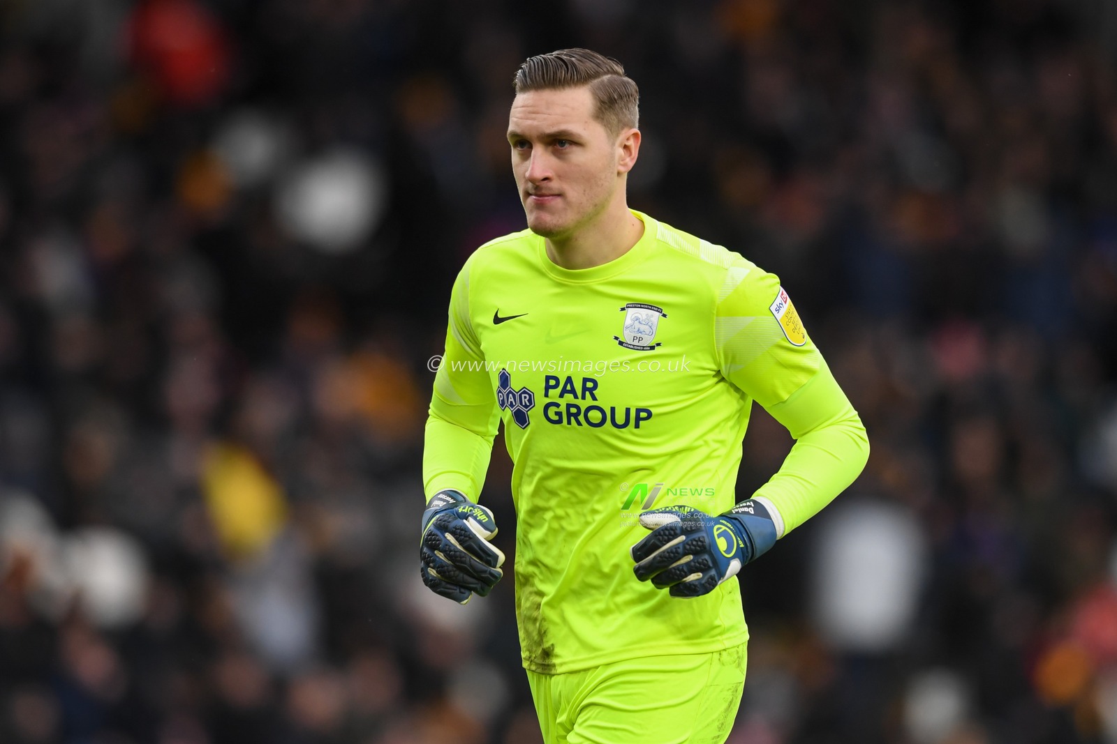 Daniel Iversen #12 of Preston North End in action during the game