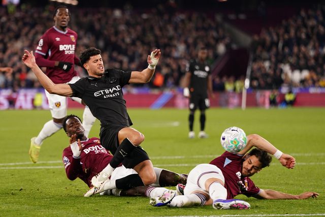 during the Premier League match West Ham United vs Manchester City at London Stadium, London, United Kingdom on 14 March 2026

(Photo by Harvey Murphy/News Images)