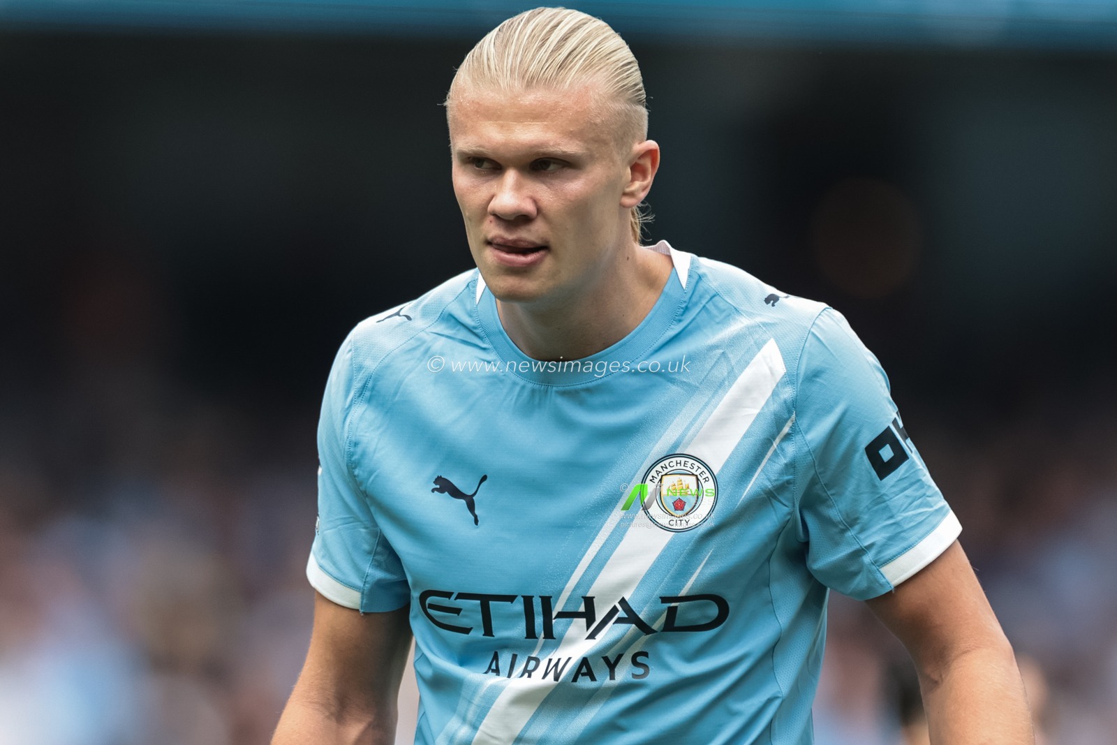 Erling Haaland of Manchester City during the Premier League match Manchester City vs Tottenham Hotspur at Etihad Stadium, Manchester, United Kingdom, 23rd August 2025

(Photo by Mark Cosgrove/News Images)