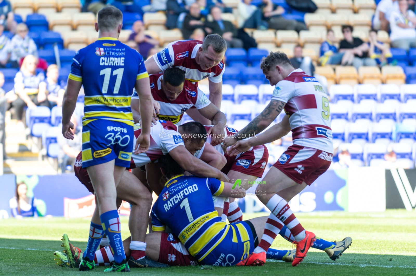 12th May 2019 , Halliwell Jones Stadium, Warrington, England ; Coral Challenge Cup 2019, Round 6, Warrington Wolves vs Wigan Warriors ; Thomas Leuluai of Wigan Warriors celebrates his try

Credit: Richard Long/News Images