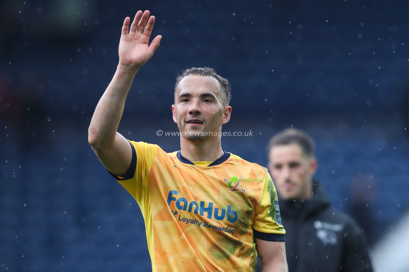 Kane Wilson of Derby County waves to the travelling fans after the Sky Bet Championship match West Bromwich Albion vs Derby County at The Hawthorns, West Bromwich, United Kingdom, 21st April 2025

(Photo by Gareth Evans/News Images)