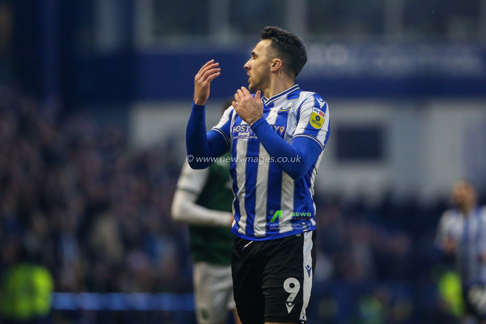Lee Gregory #9 of Sheffield Wednesday  gets the crowd going during the Sky Bet League 1 match Sheffield Wednesday vs Plymouth Argyle at Hillsborough, Sheffield, United Kingdom, 4th February 2023

(Photo by Arron Gent/News Images)