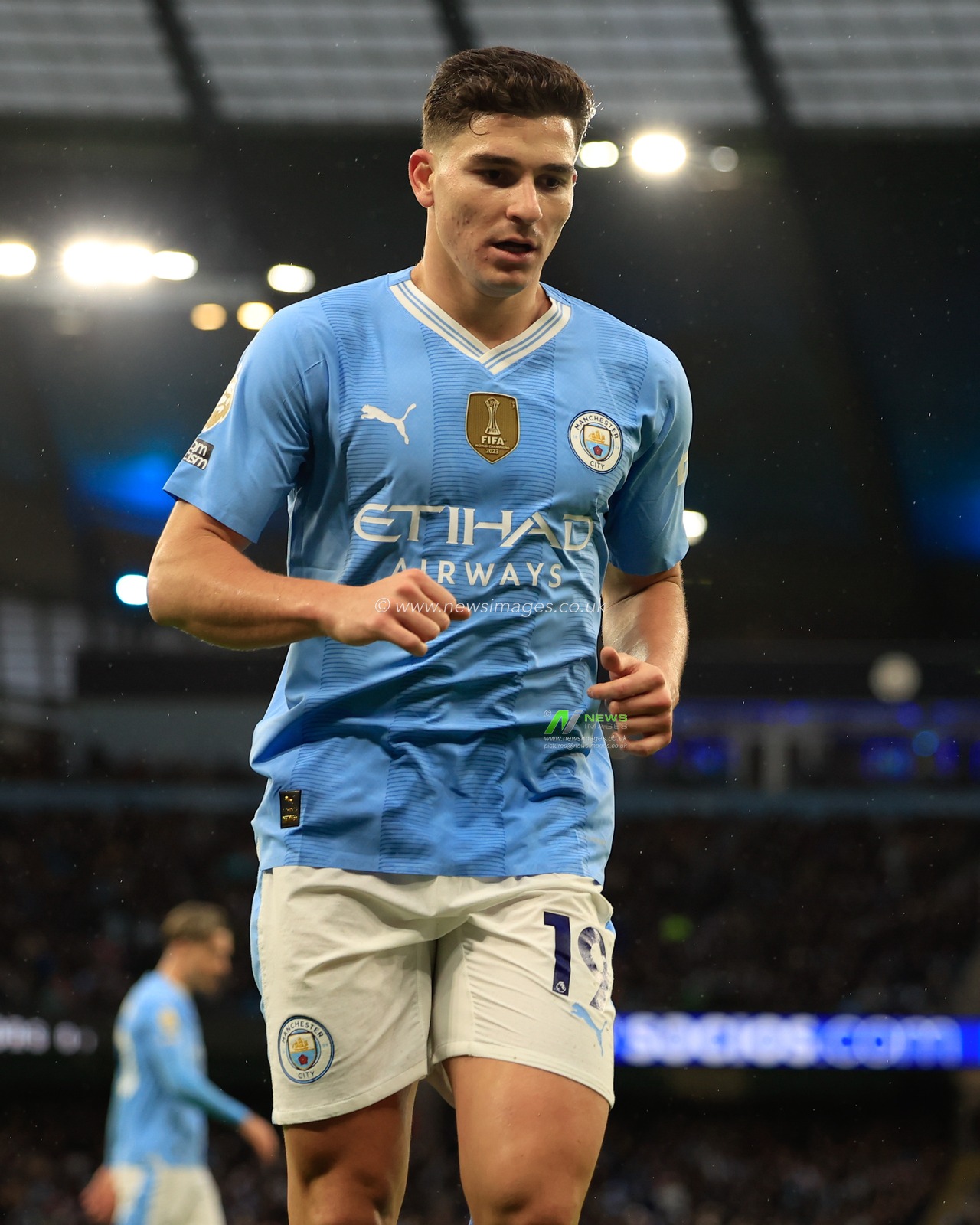 JuliÃ¡n Ãlvarez of Manchester City, during the Premier League match Manchester City vs Sheffield United at Etihad Stadium, Manchester, United Kingdom, 30th December 2023

(Photo by Conor Molloy/News Images)