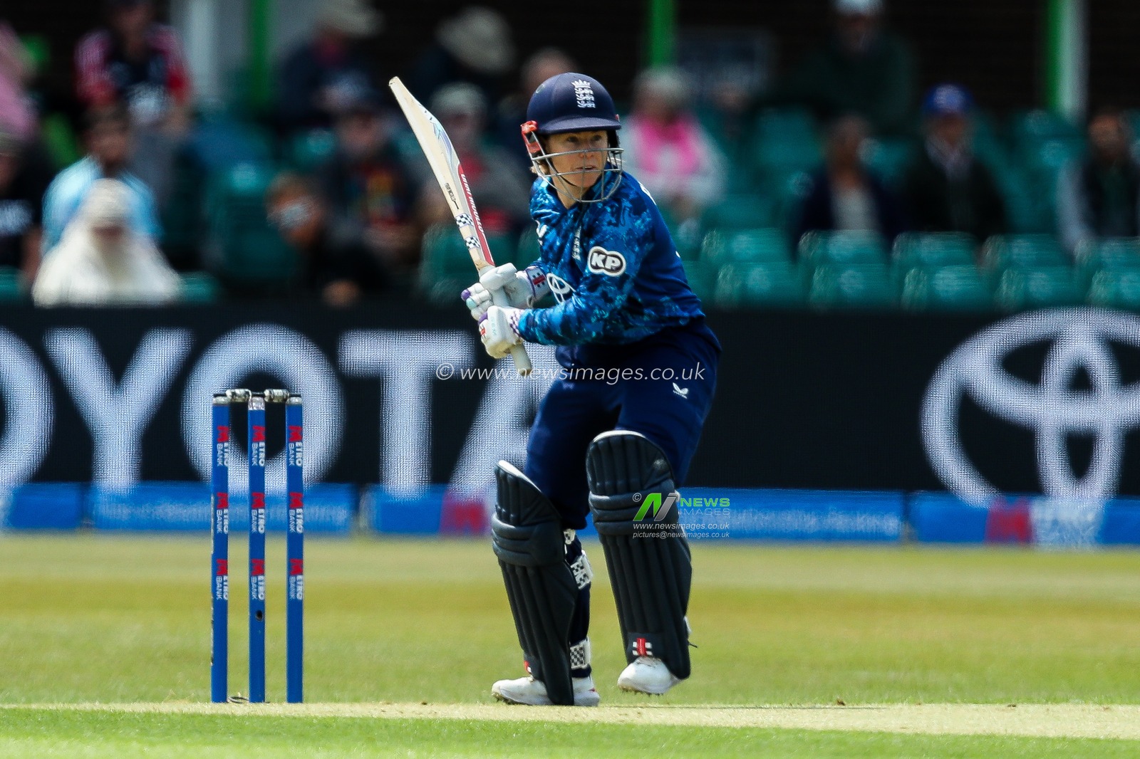 Tammy Beaumont of England Women bats during the 2nd Metro Bank ODI Day International England Women v West Indies Women at Uptonsteel County Ground, Leicester, United Kingdom, 4th June 2025

(Photo by Izzy Poles/News Images)