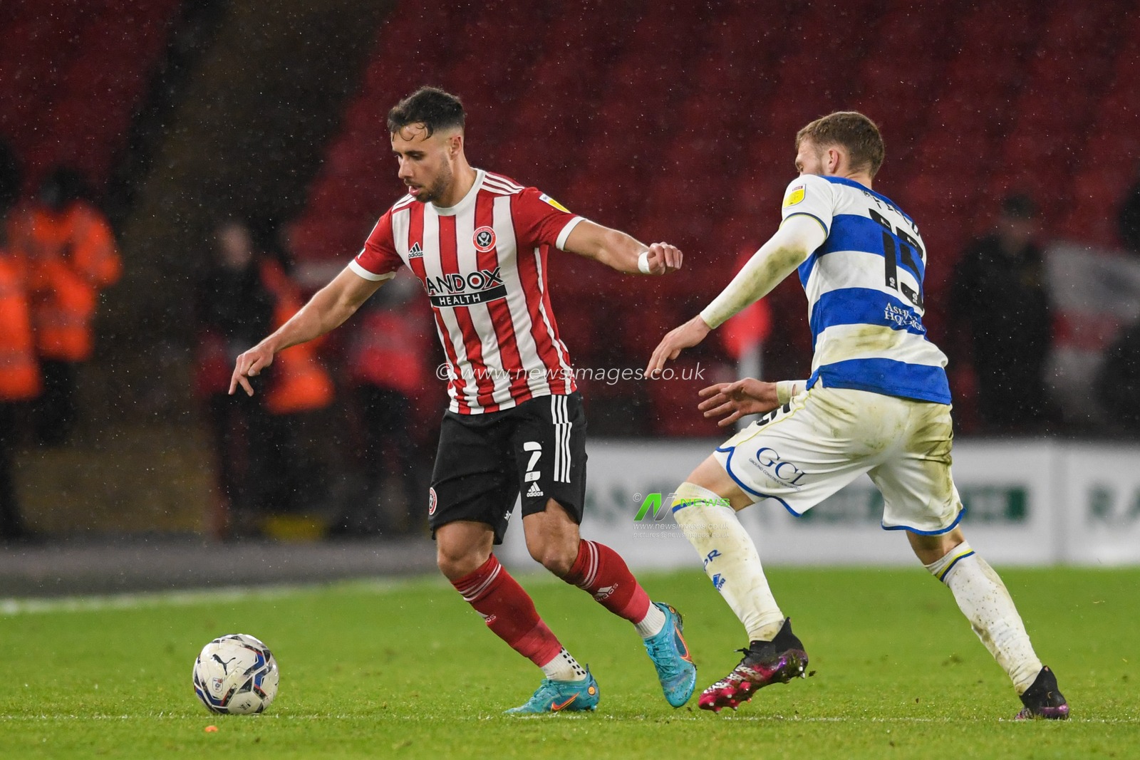 George Baldock #2 of Sheffield United in action during the game