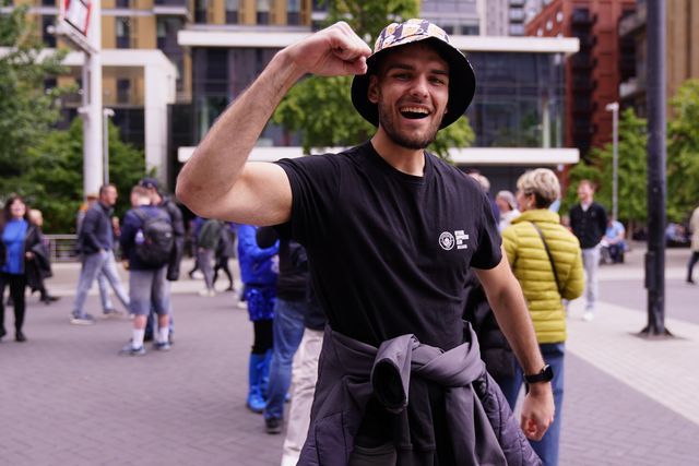 Manchester City supporter ahead of kick off during the Emirates FA Cup Final match Chelsea vs Manchester City at Wembley Stadium, London, United Kingdom on 16 May 2026

(Photo by Harvey Murphy/News Images)