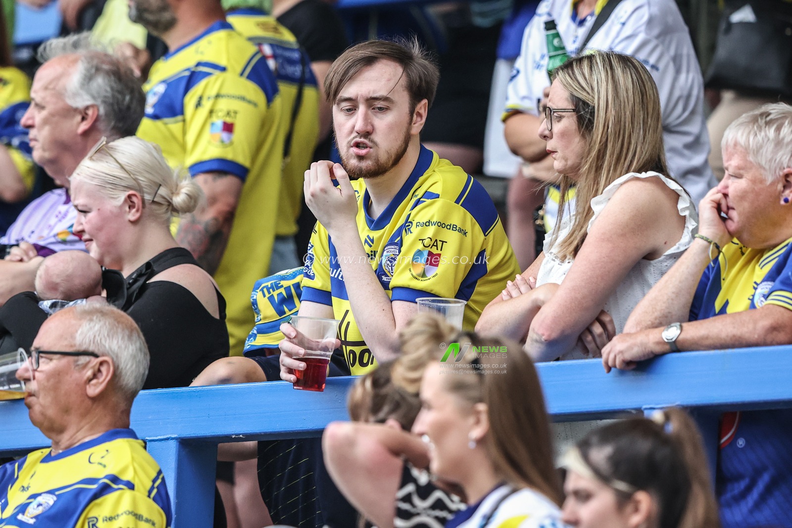 Warrington fans during the Betfred Super League round 15 match Warrington Wolves vs Huddersfield Giants at Halliwell Jones Stadium, Warrington, United Kingdom, 21st June 2025

(Photo by Alfie Cosgrove/News Images)