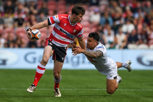 Seb Atkinson of Gloucester Rugby makes a break during the Gallagher Premiership match Gloucester vs Exeter at Kingsholm Stadium, Gloucester, United Kingdom on 26 April 2026

(Photo by Alex Williamson/News Images)