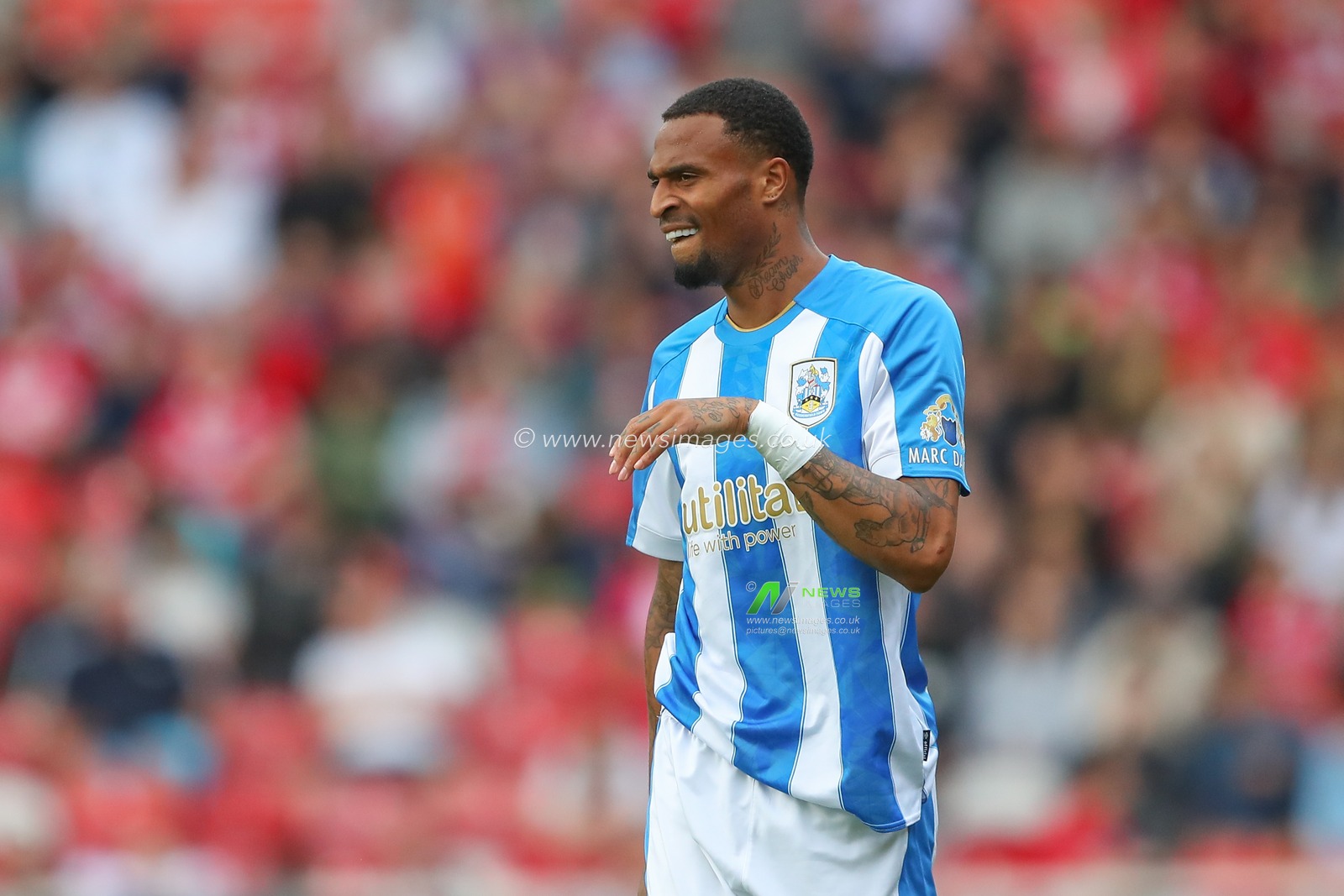 Delano Burgzorg #7 of Huddersfield Town during the Sky Bet Championship match Middlesbrough vs Huddersfield Town at Riverside Stadium, Middlesbrough, United Kingdom, 19th August 2023

(Photo by Gareth Evans/News Images)