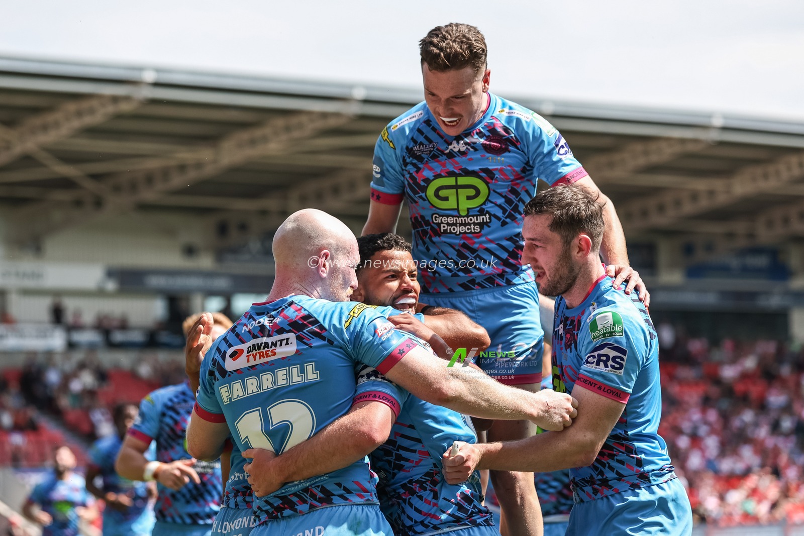 Harry Smith of Wigan Warriors celebrates their try during the Betfred Challenge Cup Semi-Final Hull KR v Wigan Warriors at Eco-Power Stadium, Doncaster, United Kingdom, 18th May 2024

(Photo by Mark Cosgrove/News Images)