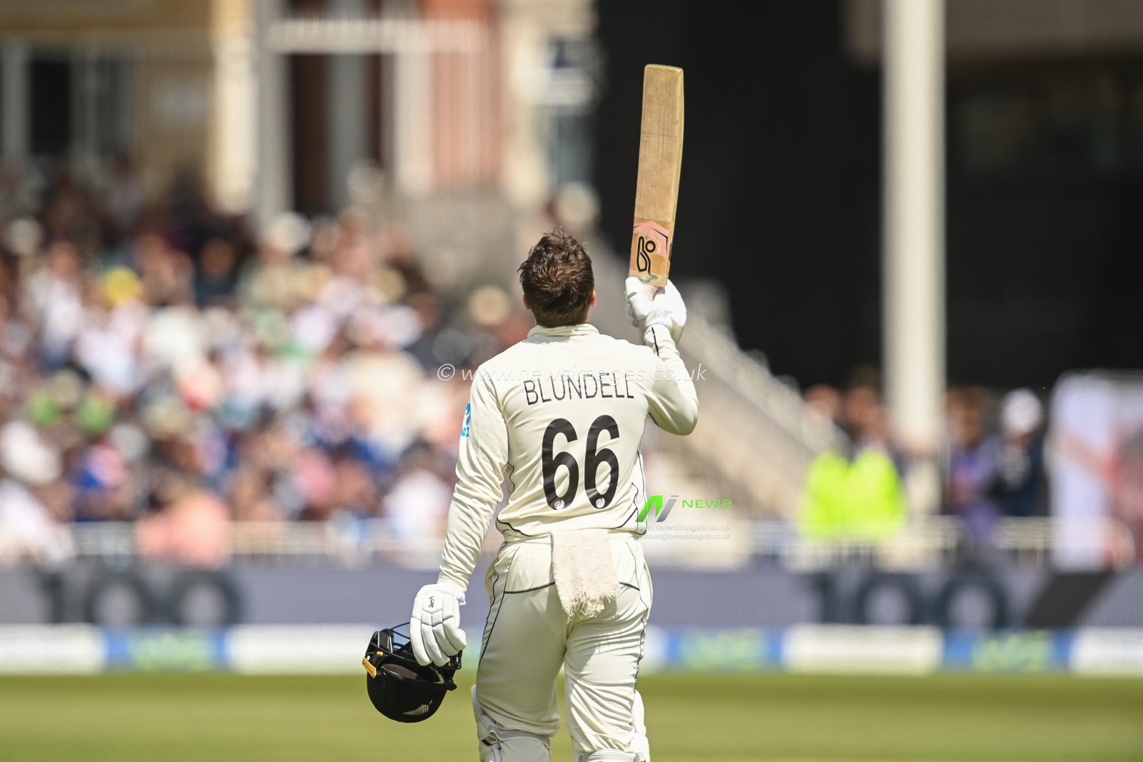Tom Blundell of New Zealand celebrates a century (100 runs) during day 2 of the 2nd Test between the New Zealand Blackcaps and England at Trent Bridge Cricket Ground, Nottingham, England on Saturday 11 June 2022.