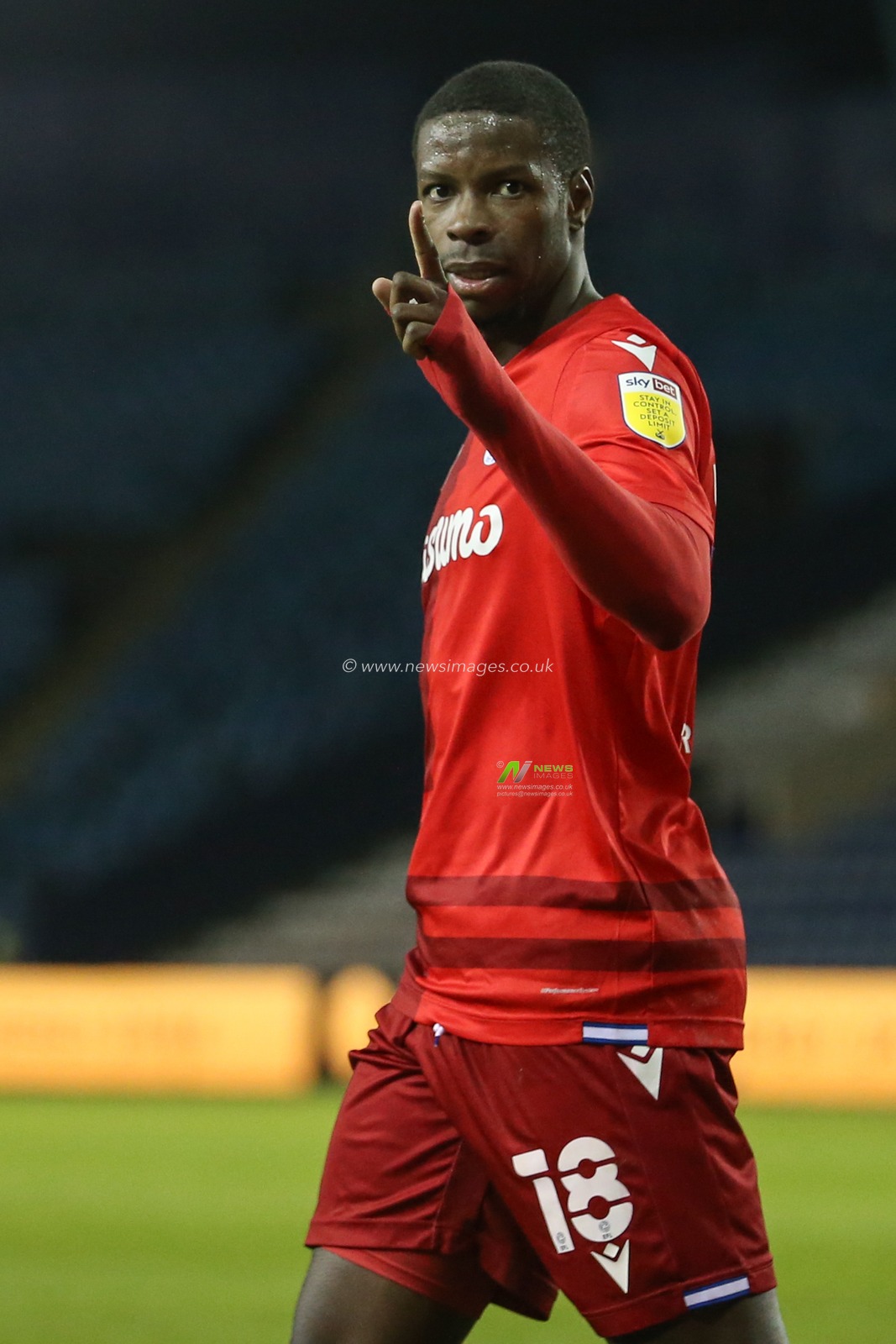 CELEBRATION Lucas Joao #18 of Reading celebrates his goal to make it 1-1