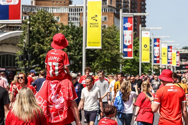 Middlesborough fans make their way up Wembley Way ahead of the Sky Bet Championship Playoffs Final match Hull City vs Middlesbrough at Wembley Stadium, London, United Kingdom on 23 May 2026

(Photo by Alfie Cosgrove/News Images)