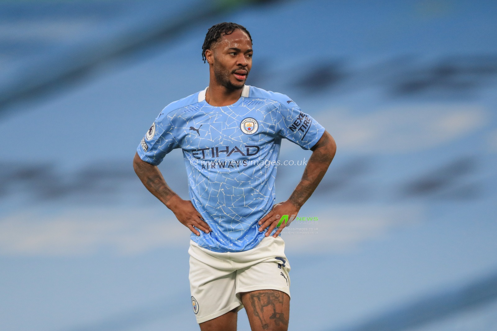 Raheem Sterling #7 of Manchester City during the game