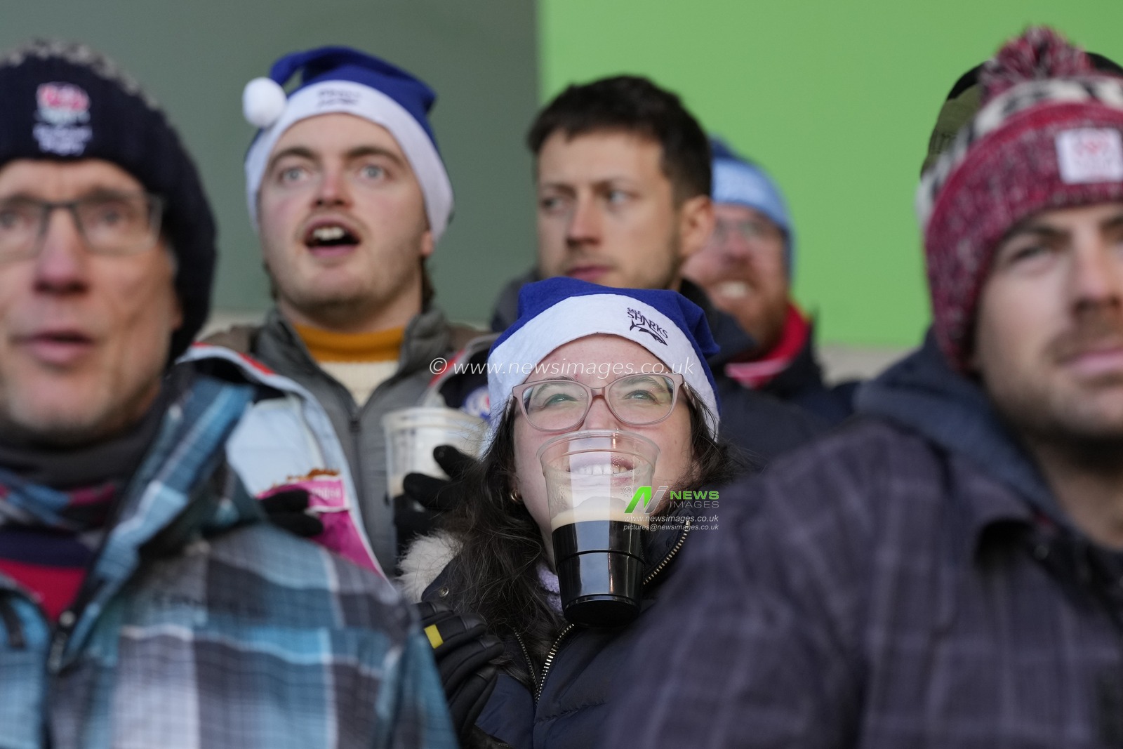 Sale Sharks fans enjoying the Guiness during the European Champions Cup Group B match Sale Sharks vs Ulster Rugby at AJ Bell Stadium, Eccles, United Kingdom, 11th December 2022

(Photo by Steve Flynn/News Images)