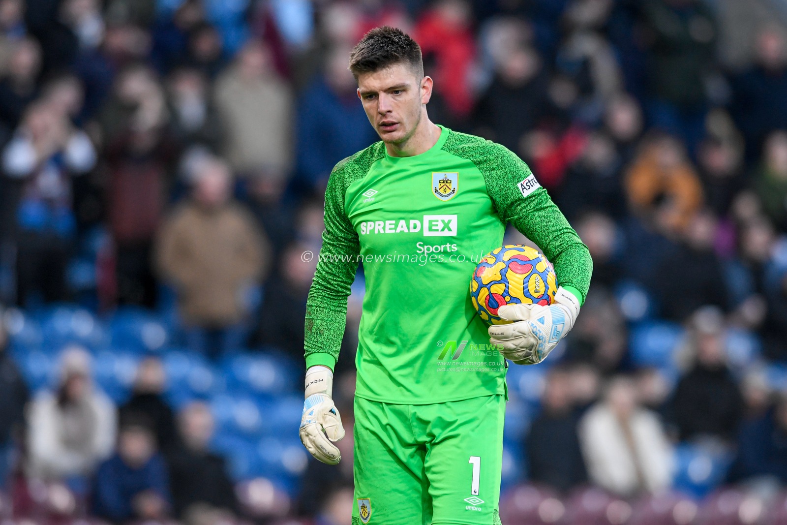Nick Pope #1 of Burnley with the ball