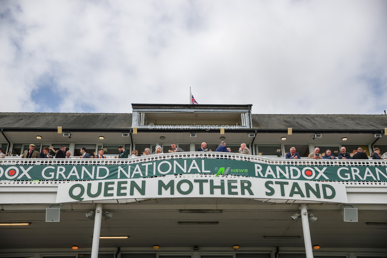 Racegoers in the Queen Mother Stand during the Randox Grand National 2024 Opening Day at Aintree Racecourse, Liverpool, United Kingdom, 11th April 2024

(Photo by Mark Cosgrove/News Images)
