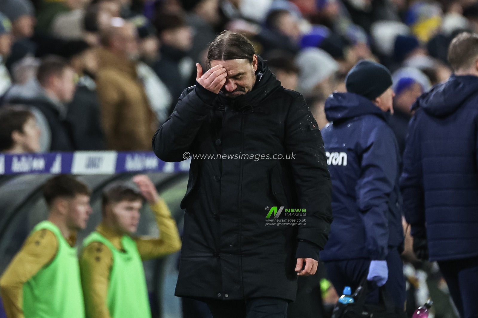 Daniel Farke manager of Leeds United reacts after Danny Batth of Blackburn Rovers scores an equaliser during the Sky Bet Championship match Leeds United vs Blackburn Rovers at Elland Road, Leeds, United Kingdom, 1st January 2025

(Photo by Mark Cosgrove/News Images)