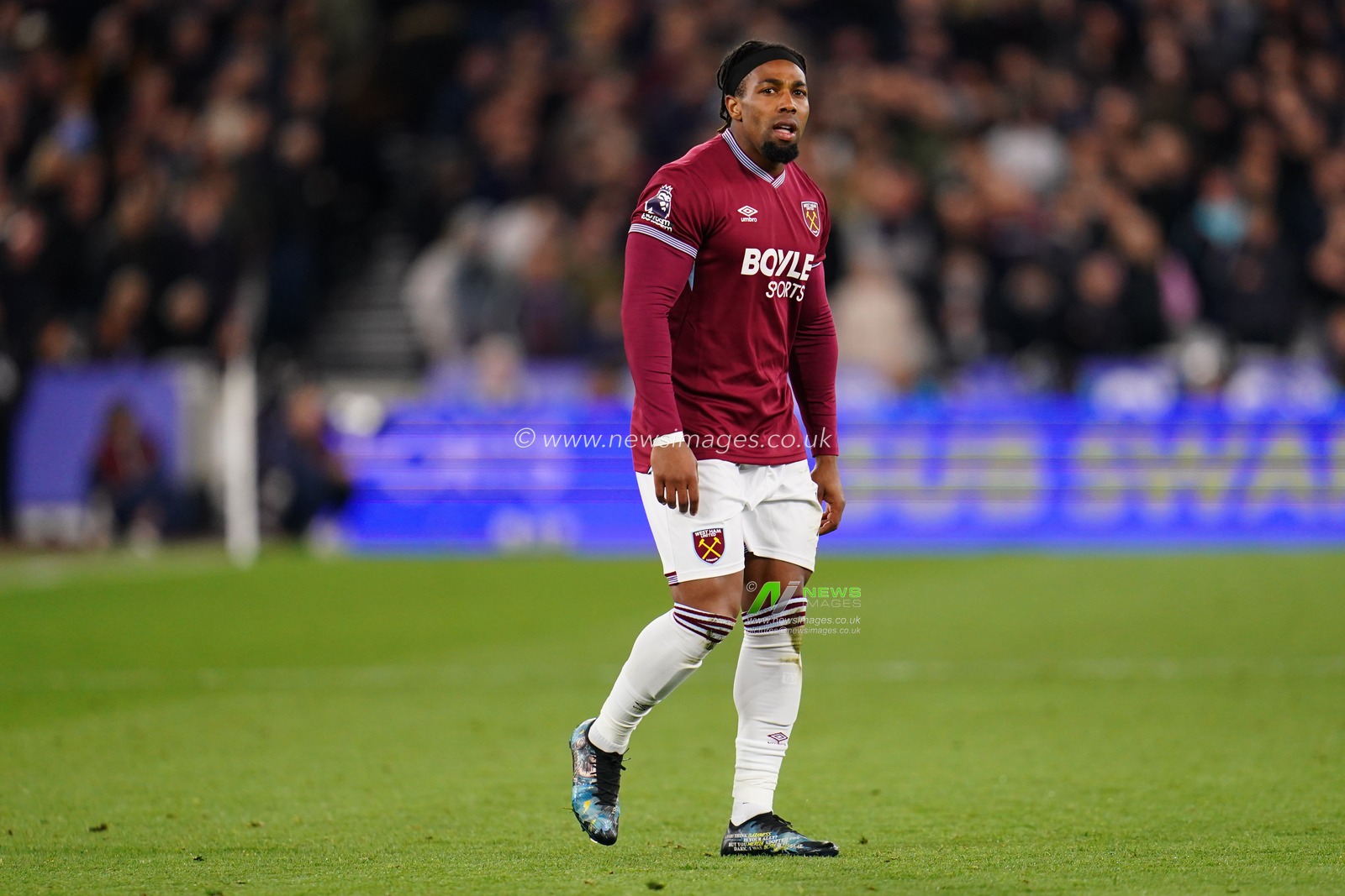 Adama Traore of West Ham United during the Premier League match West Ham United vs Wolverhampton Wanderers at London Stadium, London, United Kingdom on 10 April 2026

(Photo by Harvey Murphy/News Images)