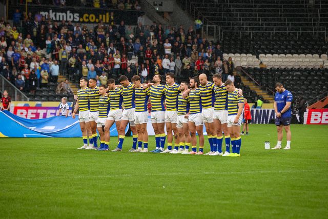 A minute’s silence observed for Sir Billy Boston during the Betfred Super League round 25 match Hull FC vs Warrington Wolves at MKM Stadium, Hull, United Kingdom on 29 August 2026

(Photo by Alfie Cosgrove/News Images)