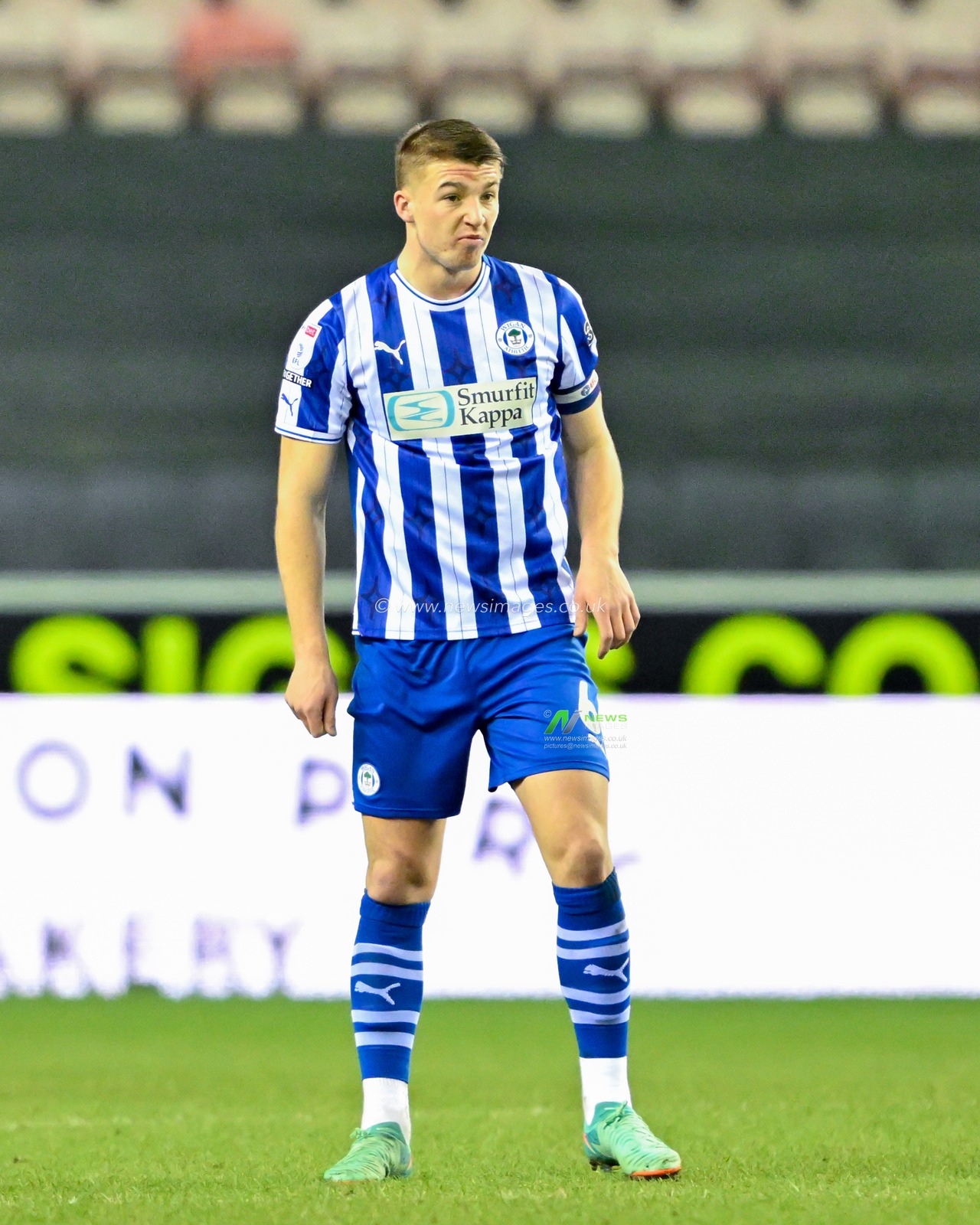Charlie Hughes of Wigan Athletic, during the Sky Bet League 1 match Wigan Athletic vs Wycombe Wanderers at DW Stadium, Wigan, United Kingdom, 23rd January 2024

(Photo by Cody Froggatt/News Images)
