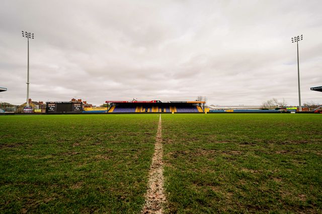 The One Call stadium during the pre-match press conference for the FA Cup Fifth round match Mansfield v Arsenal to be played at One Call Stadium, Mansfield, United Kingdom on 07 March 2026

(Photo by Maynard Manyowa/News Images)