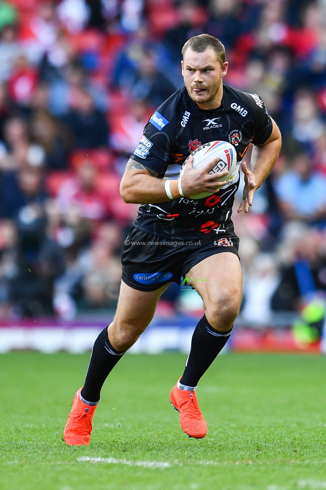 26th May 2019 , Anfield Stadium, Liverpool, England; Dacia Magic Weekend, Betfred Super League Round 16, St Helens vs Castleford Tigers ; Chase Blair (35) of Castleford Tigers in action 

Credit: Craig Thomas/News Images